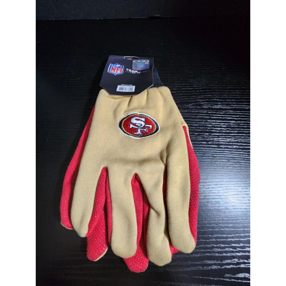 San Francisco 49ers NFL sports Utility work gloves NEW Red Gold‎